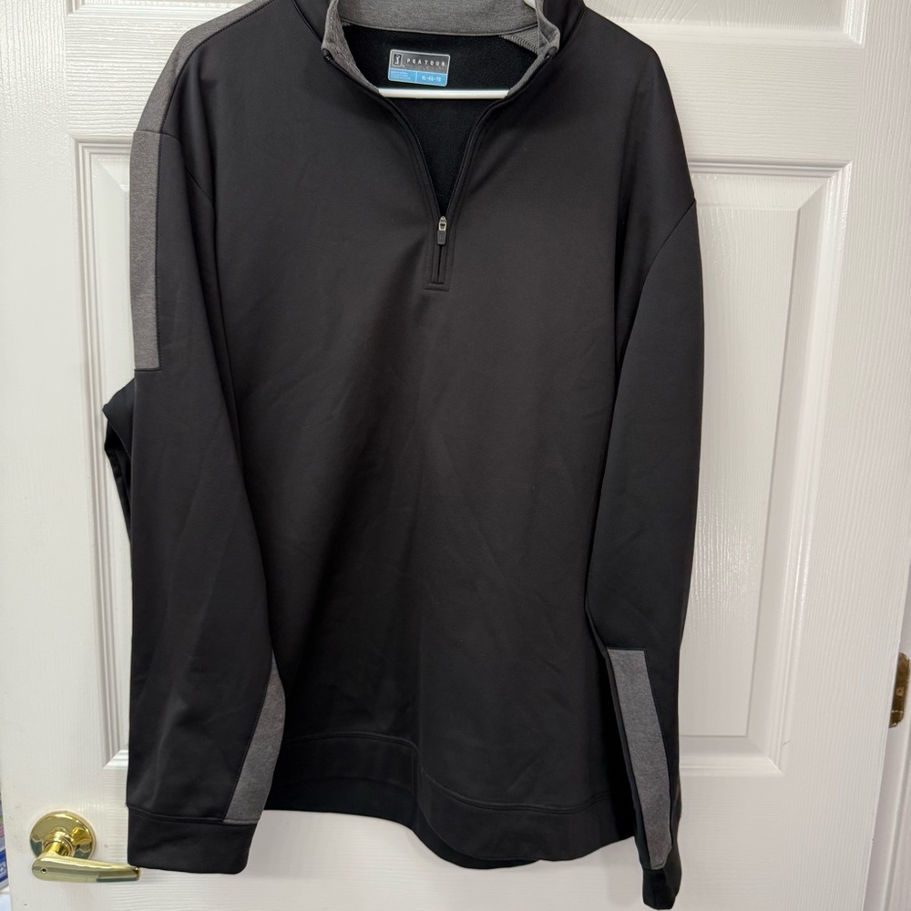 PGA Tour Black and Gray Quarter Zip Pullover Men’s Size XL